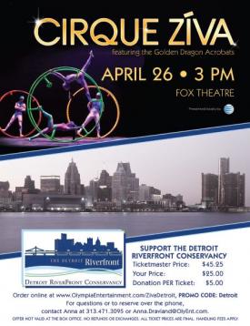 Discounted Tickets to Cirque Ziva Supporting the Detroit RiverFront Conservancy!