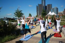 Yoga On The Riverfront Detroit Riverfront Conservancy